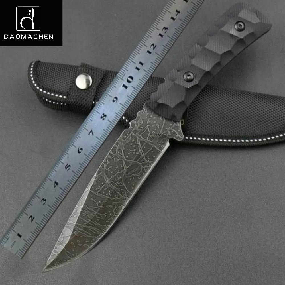 2017 DAOMACHEN Forging Fixed Blade Knife Hunting Stone Washing Black Camping Tactical Tool Free Shipping | Инструменты