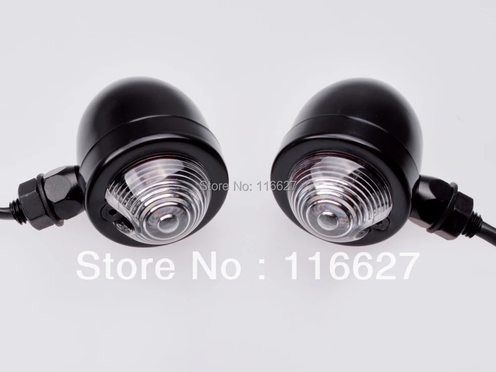 

For Harley Electra Glide Softail Sportster Black/Clear Lens Bullet Turn Signal