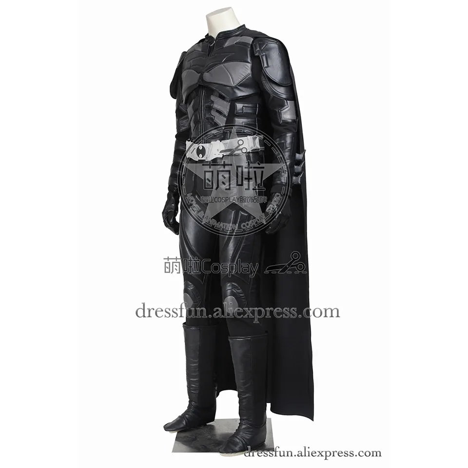 Batman The Dark Knight Rises Cosplay Costume Bruce Wayne with Cape Black Suit Uniform Full Set Fast Shipping Halloween | Тематическая