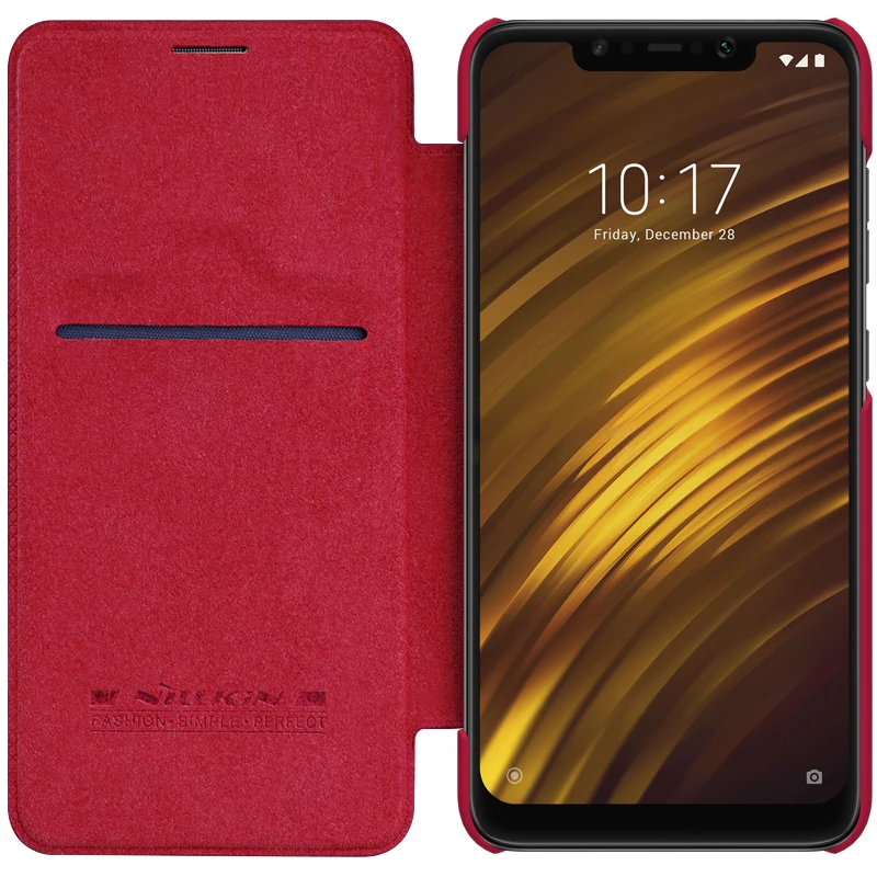 Чехол для Xiaomi Pocophone F1 серия Nillkin Qin Роскошный чехол телефона Poco откидной кожаный