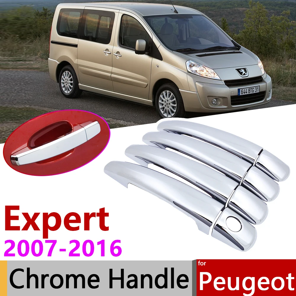 Для peugeot Expert Tepee 2007 ~ 2016 хромированные дверные ручки крышки наклейки на автомобиль