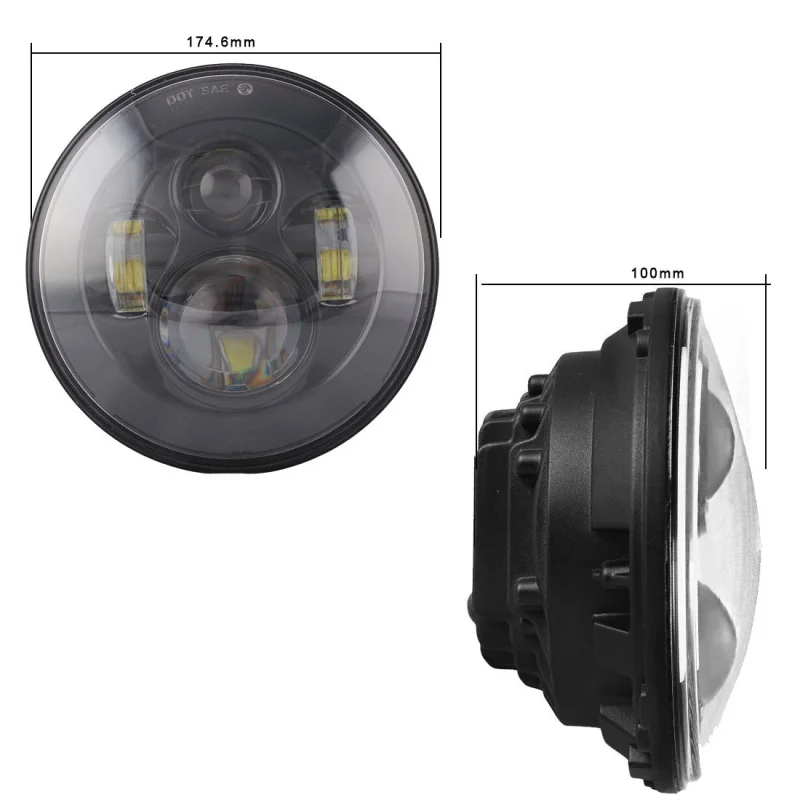 FADUIES черный 7-дюймовый мотоциклетный светодиодный проектор фара