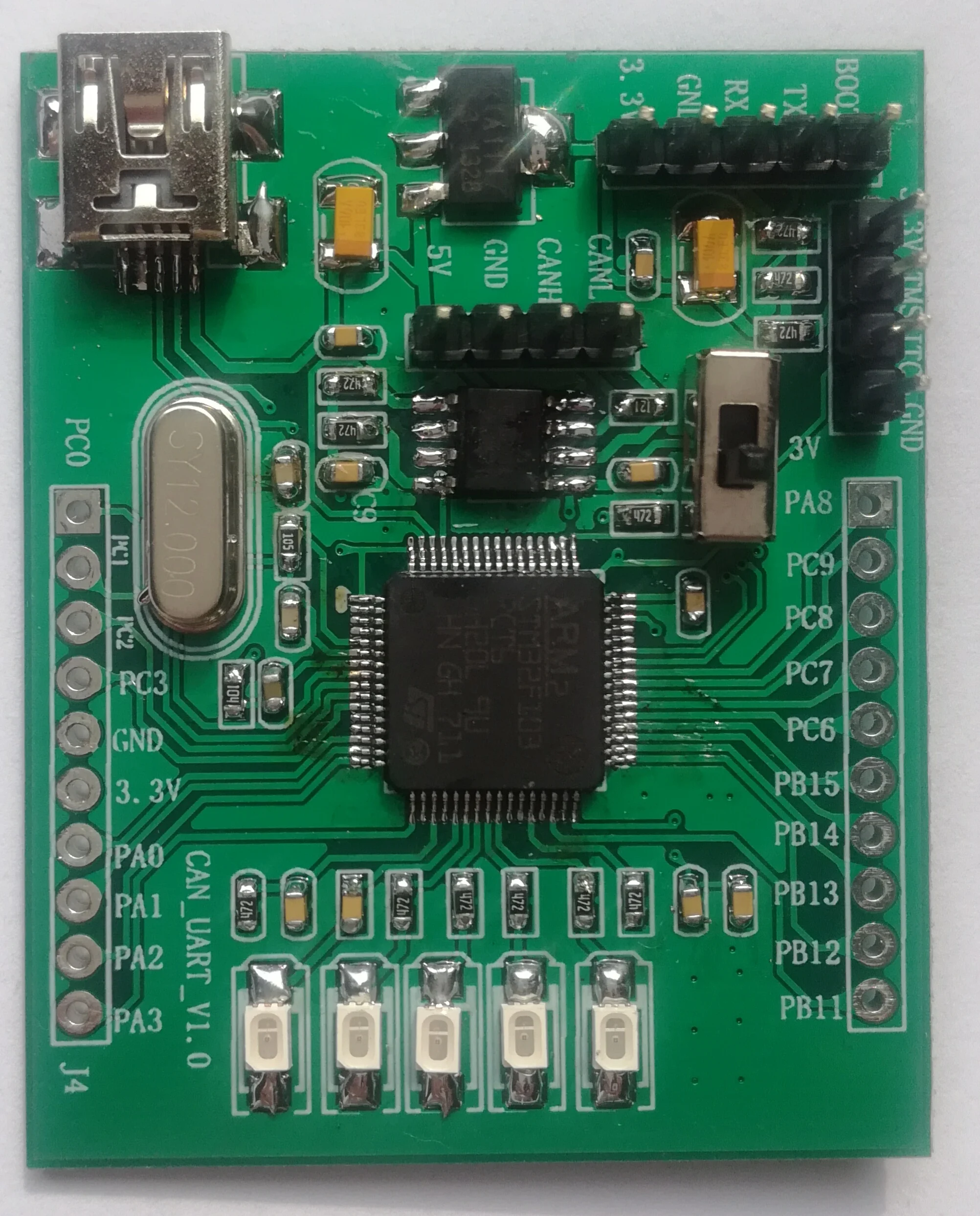 For STM32F103RTC development board with OBD bus transceiver core contains source code |