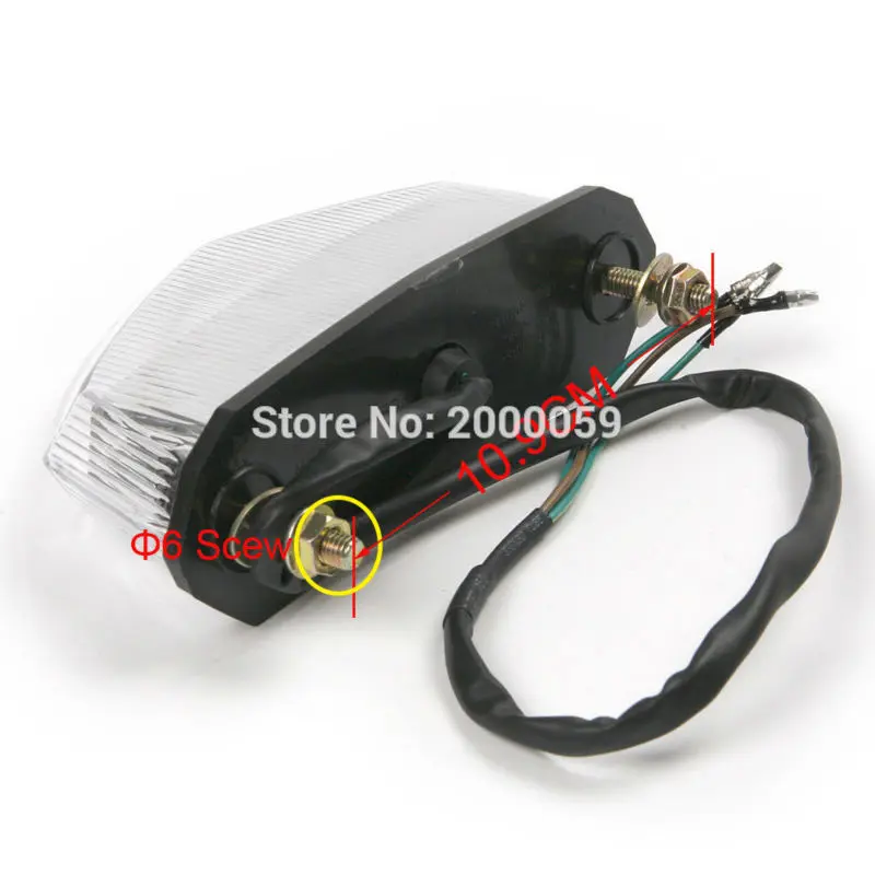 12V LED Red Univeresal Motorcycle ATV Brake Stop Number Plate Rear Tail Light Waterproof |