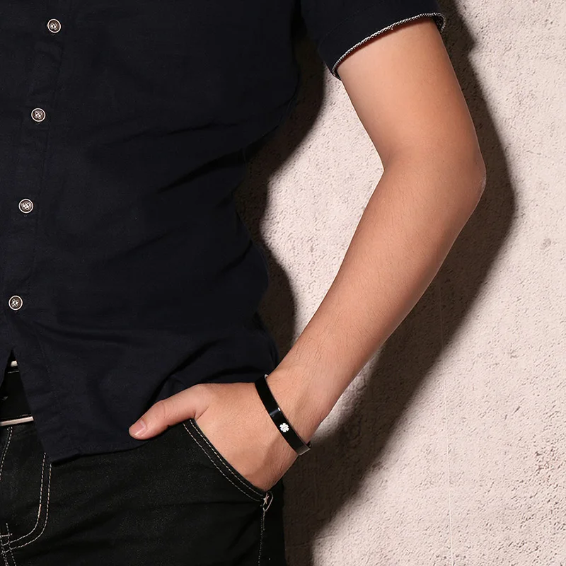 Персонализированные медицинские оповещения манжеты браслет для мужчин из