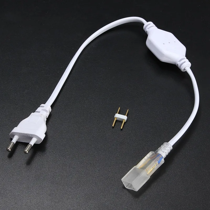 2pin кабель Светодиодные ленты света 5050 2835 3014 5630 SMD 6 мм Свет Бар Подключите светодиодный ремень с фонарем аксессуары штепсельная вилка европейского стандарта с иглой 220 V-240 V