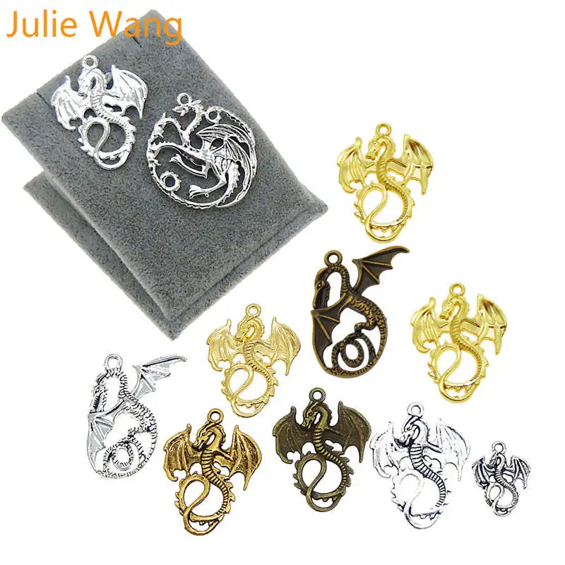 Julie Wang 11 шт. миэксд демон драконы сплав амулеты коллекция антикварные цвета Подвески Серьги фурнитура Аксессуары для изготовления ювелирных изделий