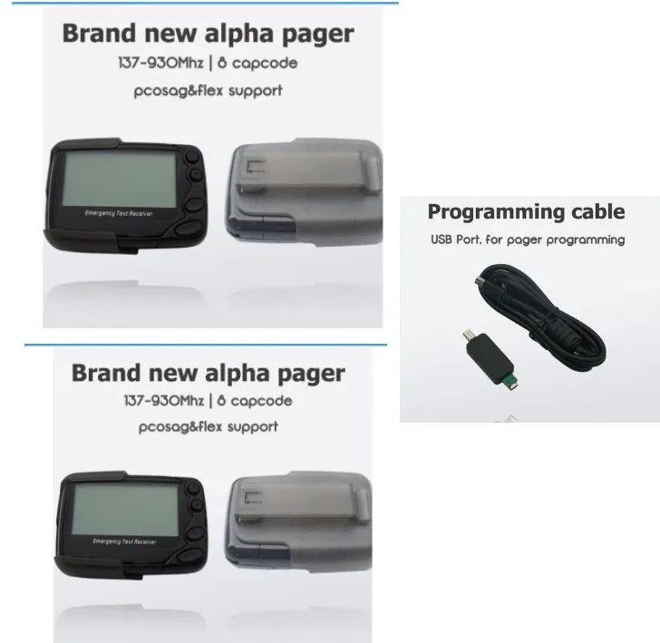 Ручной/ПК программируемый пейджер POCSAG или гибкий приемник системы пейджинга alpha