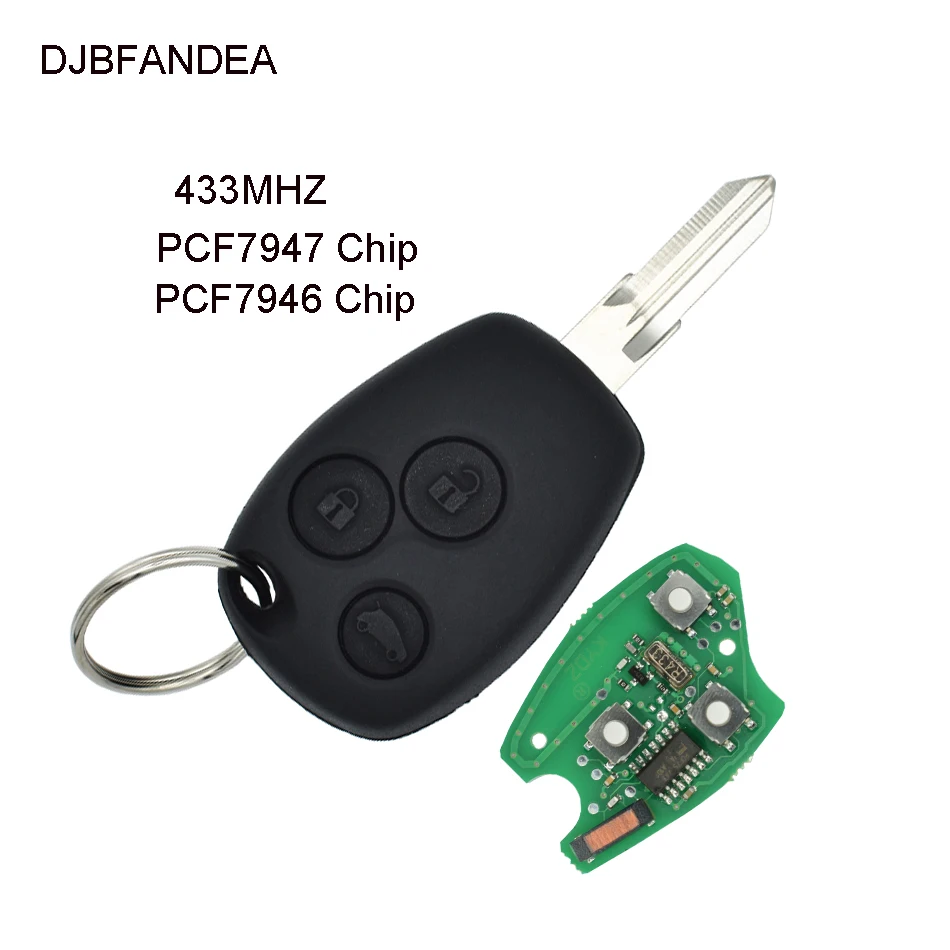 DJBFANDEA 433 МГц 3 кнопки Автомобильный Дистанционный ключ для Renault Megane Modus Clio Kangoo Logan