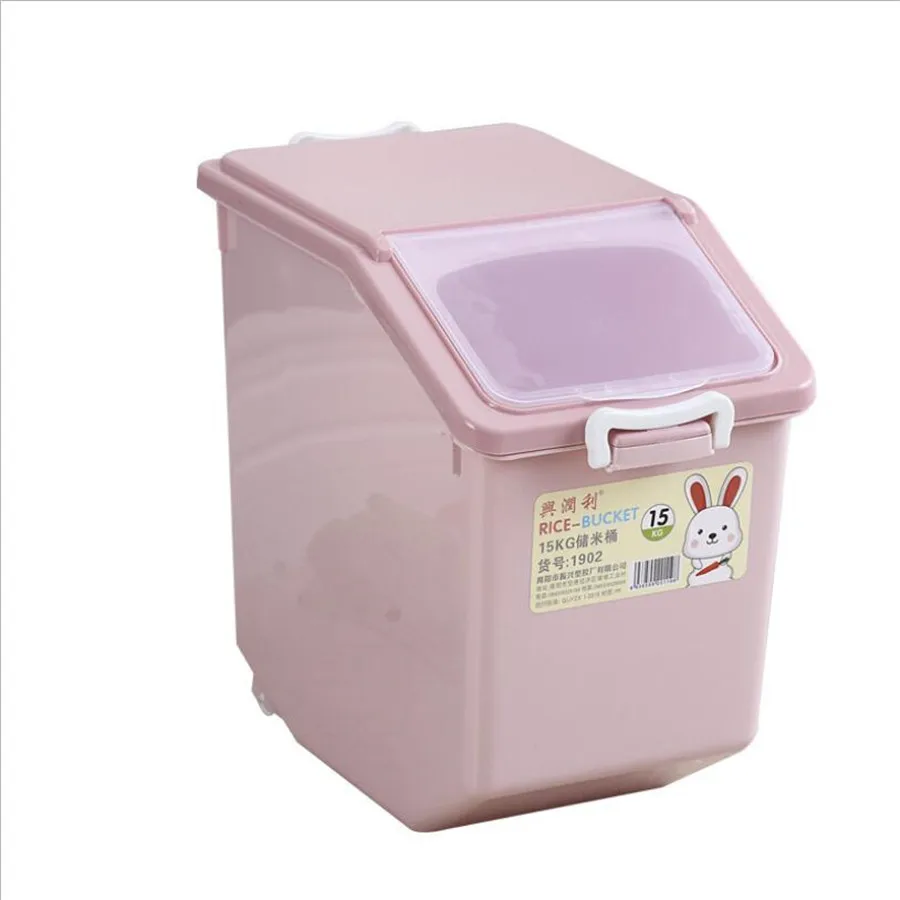 Пластиковый герметичный цилиндр для риса влагостойкий контейнер хранения муки