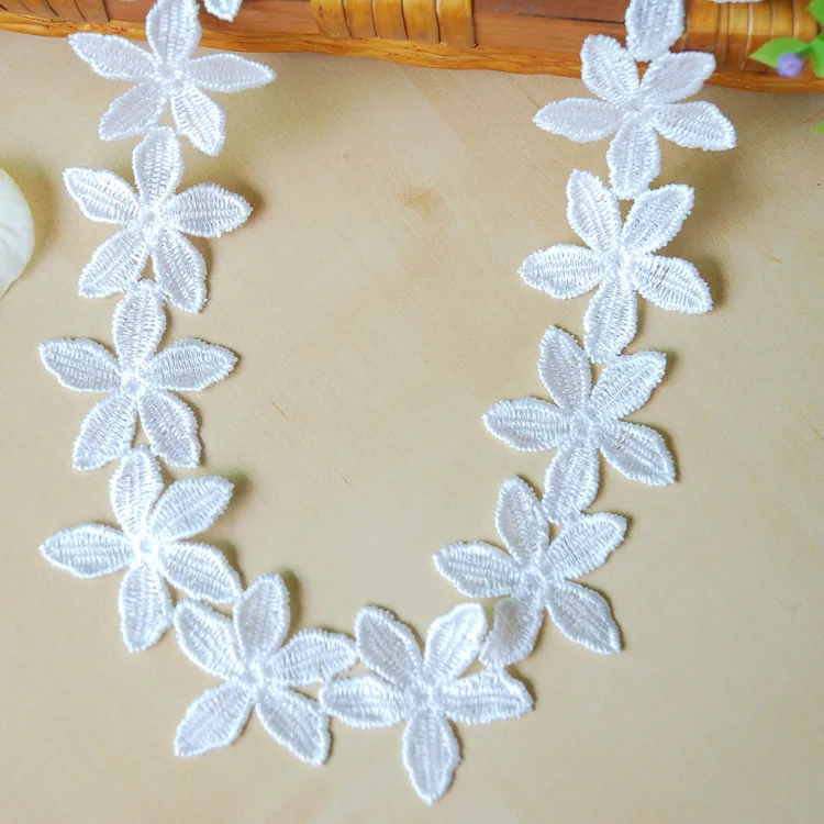 Вышивка в виде цветов кружевная лента для шитья Аппликации ремесло украшения