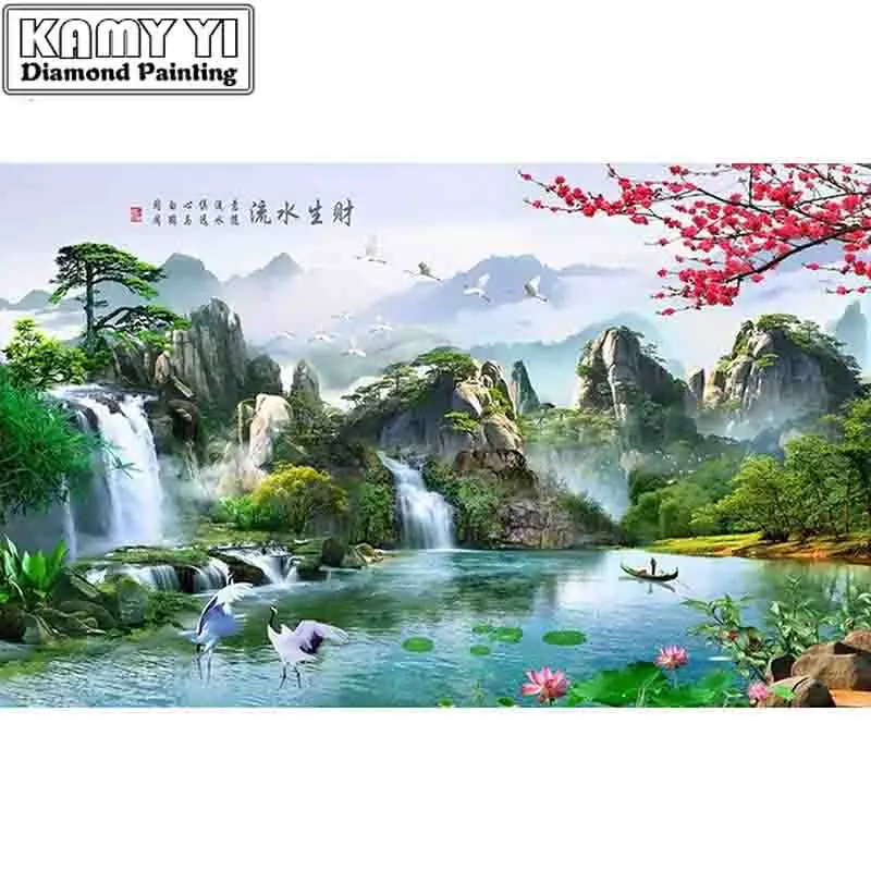 Алмазная 5D Вышивка пейзаж водопад сделай сам алмазная живопись мозаика ремесла