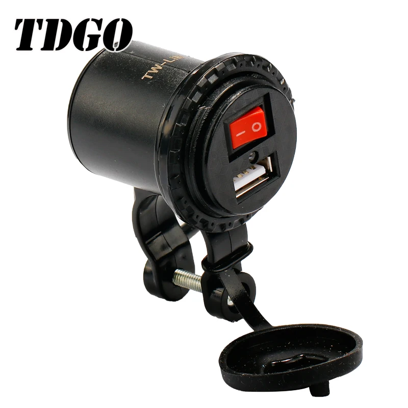 TDGO Motorcycle USB Socket Charger Outlet Power Adapter Mobile Phone Xiaomi LED 12-24V For Auto Car Electronic 2018 New |