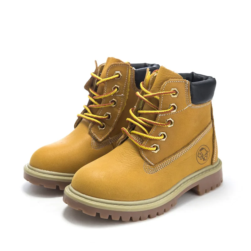 Дети 2018 Детские Модные Черные брендовые зимние сапоги для маленьких мальчиков из