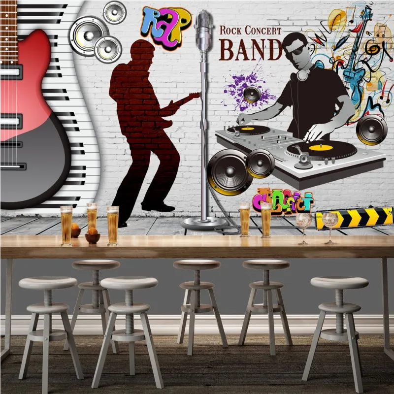 Фотообои на заказ с гитарной лентой концертный фон настенная декоративная