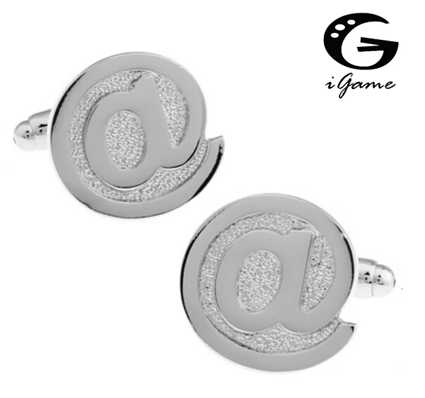 Запонки iGame серебристого цвета модный дизайн бесплатная доставка|cuff links|designer cuff