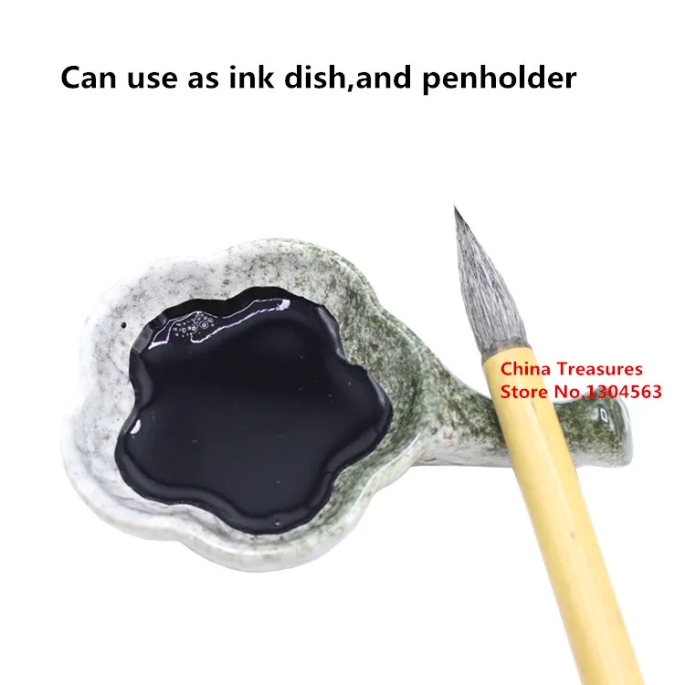 Tanie 1 Sztuka, Ceramiczny Atrament Danie Płyta Farby Chiński Pędzel Penholder Artykuły Szkolne Do Plastyki