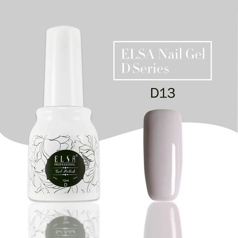 D13 ELSA, 32 цвета, Гель-лак для ногтей, 12 мл, телесный, серый цвет, Гель-лак для ногтей, впитывается, Гель-лак для ногтей, маникюрный лак гель-лаки - Цвет: D13