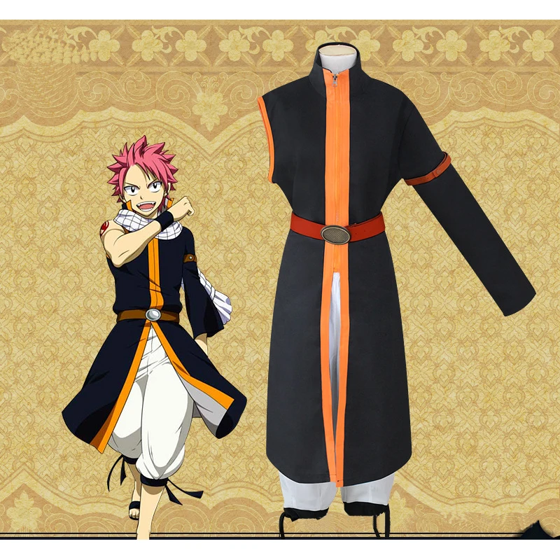 Аниме Сказочный хвост костюм для косплея etherium Natsu Dragneel третьего поколения черный