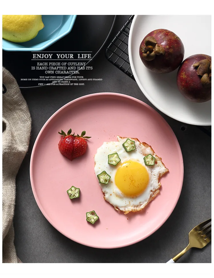 Мульти-размер скандинавские керамические тарелки западный стиль обеденная