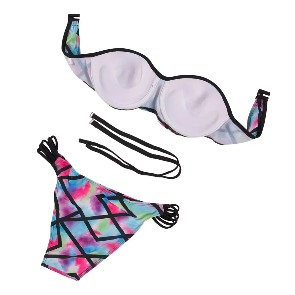 Sexy Brazilian Bikinis Neopreno Push Up Swimwear Women Biquines Real Neoprene Bikini Neon Biquini 3d Bathing Suits Swim Suit | Женская
