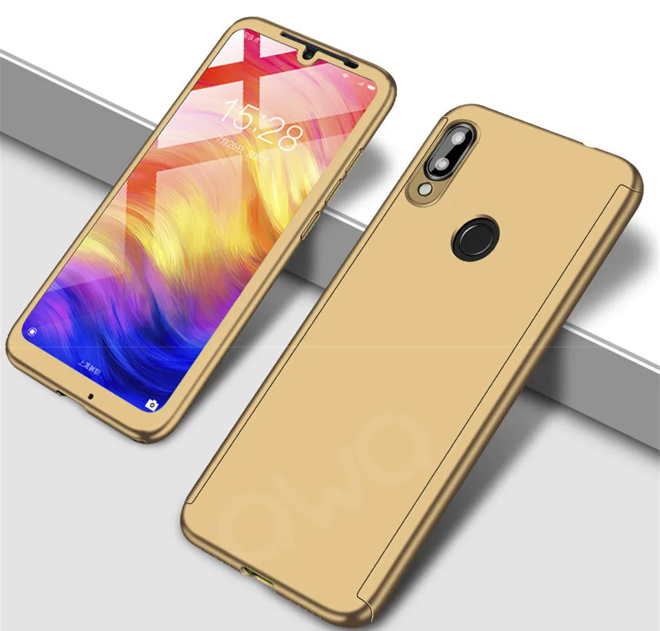 Золотой 360 градусов матовый чехол для телефона Xiaomi Redmi note 7 5 6 4 k20 pro 6a 4x 5A полная защита для Redmi 5 plus 4a s2 PC задняя крышка - Цвет: Золотой