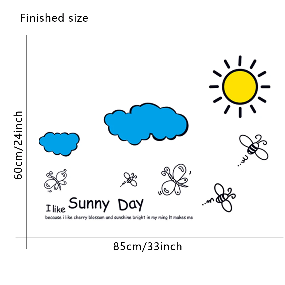 Солнечный день Цитата гостиная столовая спальня Водонепроницаемый Съемный Окно