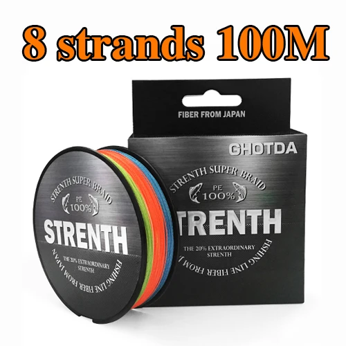8 Strands 100M Многоцветный 8/9/4 нити 100 м 150 м 300 м 500M PE плетеная леска морской рыбалки переплетения сверхмощные GHOTDA - Color: 8 Strands 100M