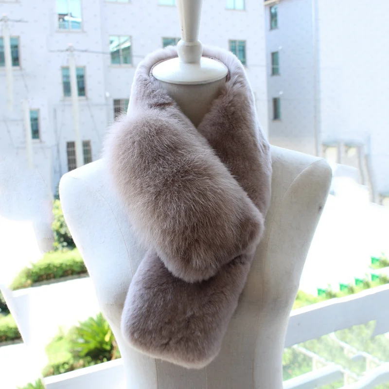 (TopFurMall) женские шарфы из натурального меха кролика рекс на осень и зиму меховые