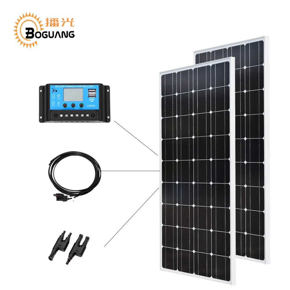

200w 12V Solar Panel Starter Kit High Efficiency Monocrystalline PV Module for Boat Caravan RV and Other Off Grid Applications