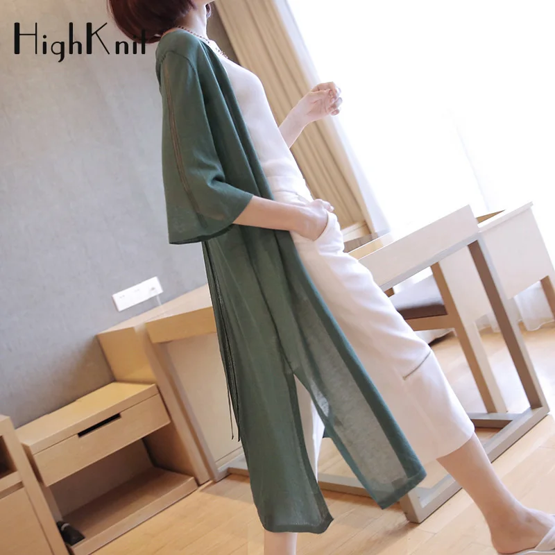 HighKnit Women Long Cardigan Plus size White Black Thin Summer Cargidan Transparent Sexy Fashion Sweater Knitted Tops |