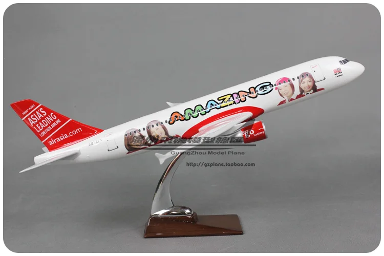 47 см смолы A320 Air Asia самолет модель красивая девушка леди азиатские авиакомпании