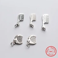 uqbing stylish personality different size comb pendant 925 sterling silver charms diy bracelet jewelry accessories findings