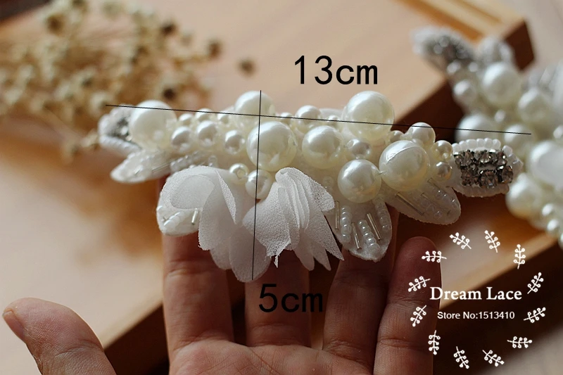 2 шт. шифоновые нашивки на воротник листья|collar patches|pearl beaded appliquebeaded applique |
