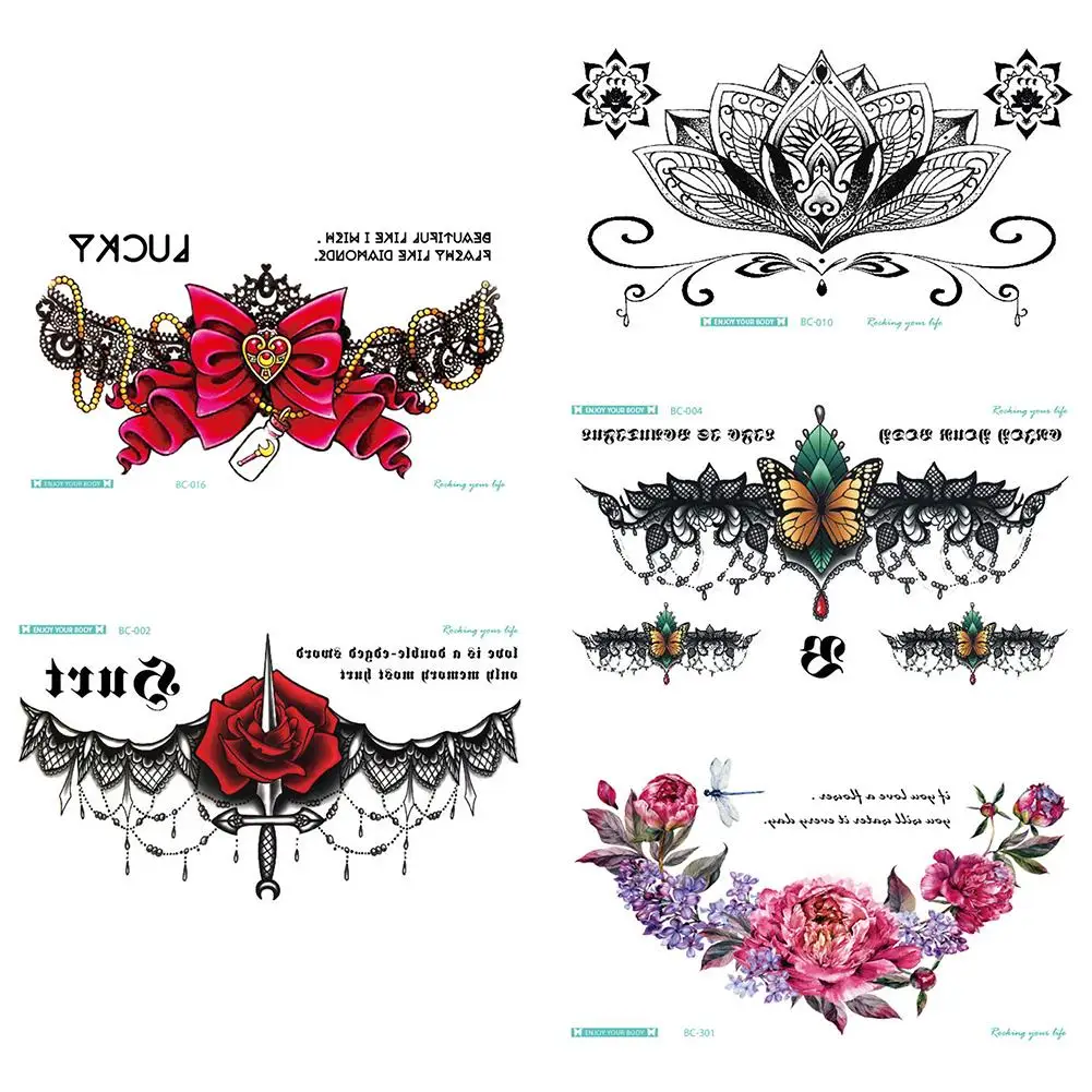 Красочная Сексуальная Временная тату Наклейка 3D водостойкая модная водная