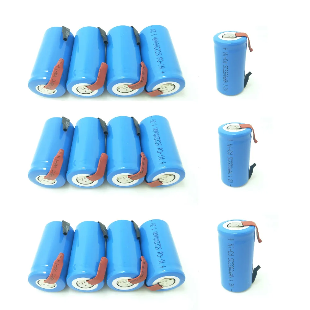 SC аккумуляторная батарея 1,2 V 2200mAh NI-CD для электрической дрели SUBC батарея для отвертки с вкладкой 15 штук в комплекте