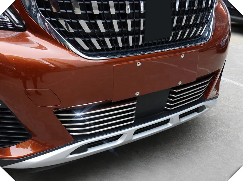 Подходит для peugeot 3008 GT стайлинга автомобилей Нержавеющая сталь передней нижней решетка гриль крышка протектор отделка 10 шт./компл