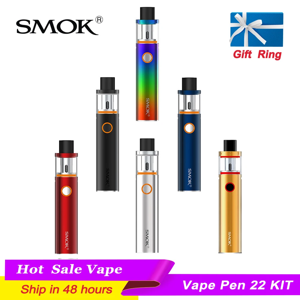 Smok Vape ручка 22 комплект со встроенным аккумулятором 1650 мАч и вейп ручка 22 бак электронная сигарета стартовал комплект