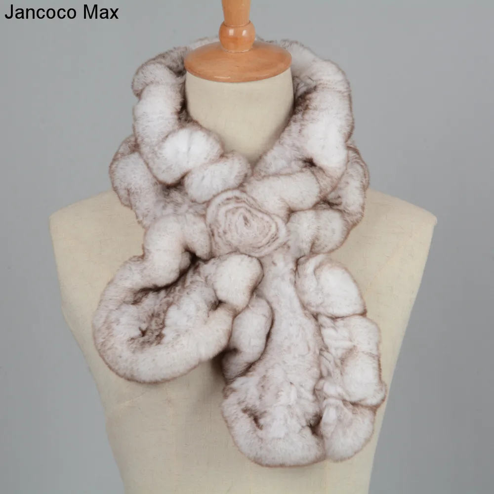 Jancoco Max Новое поступление толстый теплый Настоящий мех кролика шарф весна осень зима шейный платок мягкая Муфельная S7119