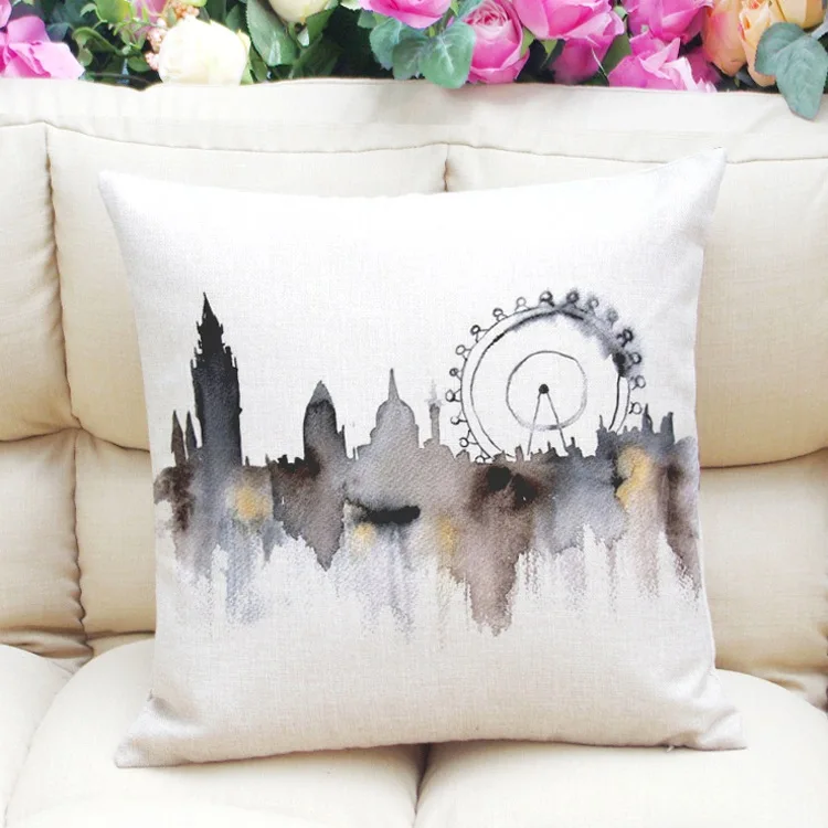 3D цифровая печать индивидуальные хлопковые льняные подушки из ворсистой ткани