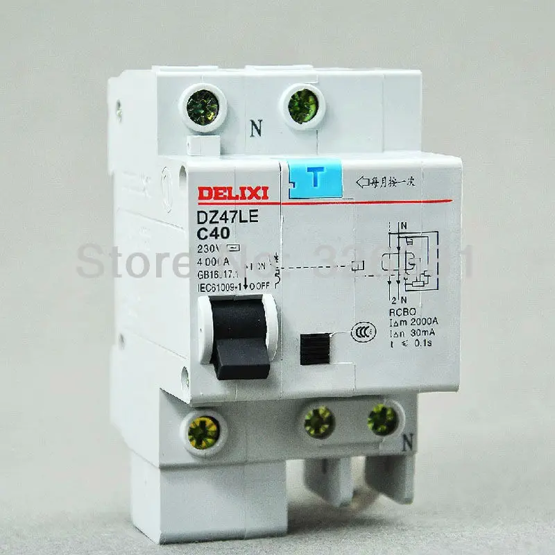 DZ47LE 1 p + N C40 10A 50A AC 230 v бытовой выключатель защиты от утечки воздуха delixi
