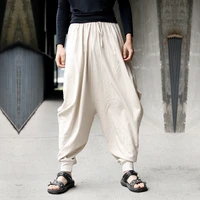 2019 japanese samurai boho low drop crotch loose harem pants baggy hakama swag cross sweatpants hiphop dance trousers 71906