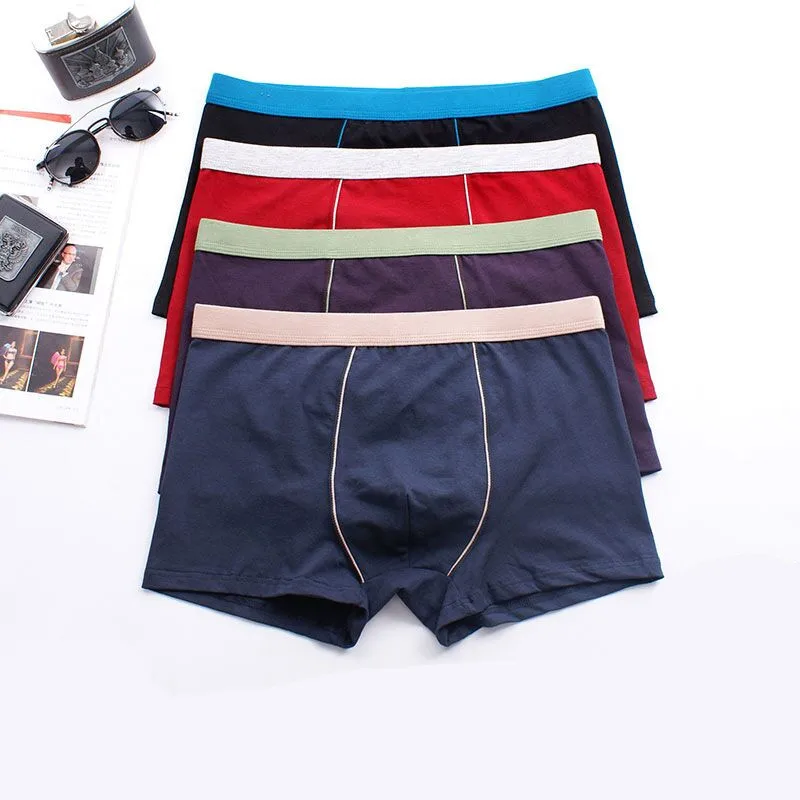 9XL, большие размеры, мужское нижнее белье, мужские боксеры, много, одноцветные трусы, шорты, мужские хлопковые трусы, дышащие, интимные мужские боксеры, 4 шт