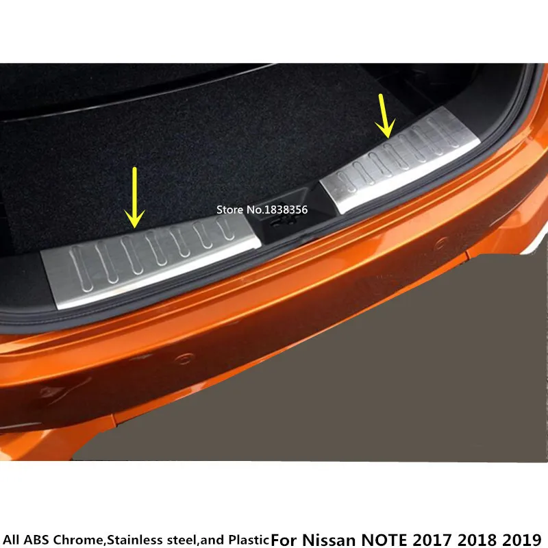 Внутренняя Накладка заднего бампера из нержавеющей стали для Nissan NOTE 2017 2018 2019 2020