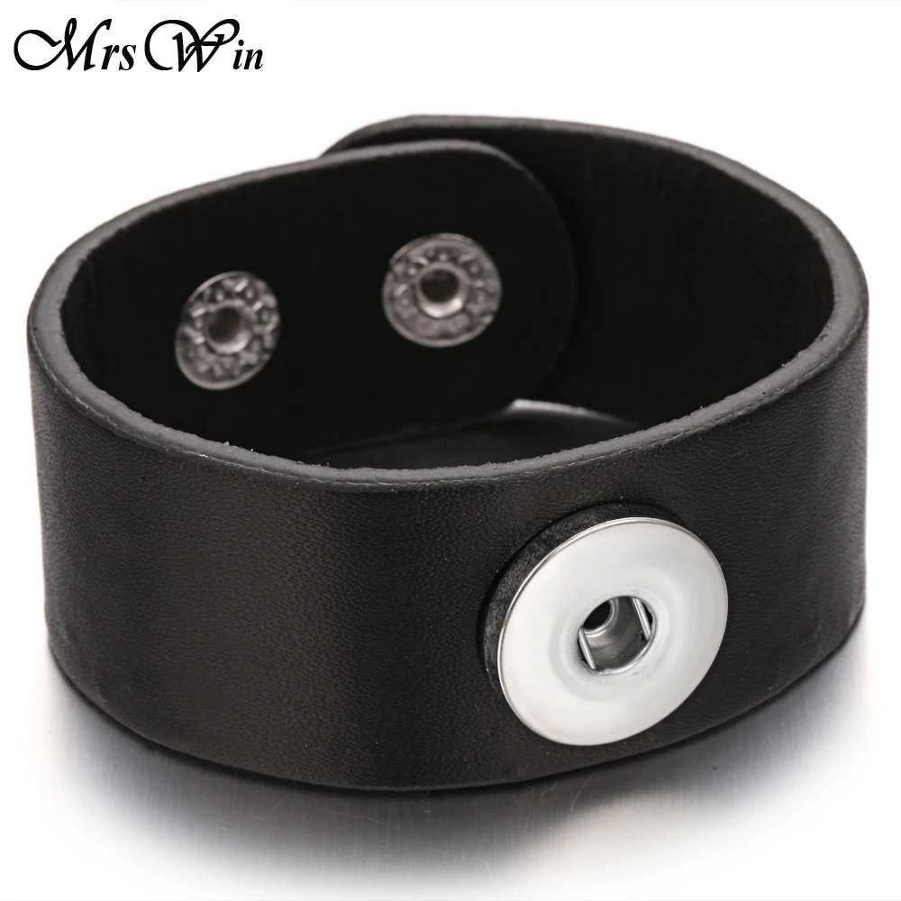 Новые кожаные браслеты с защелками 18 мм Винтажные Ювелирные изделия оптовая