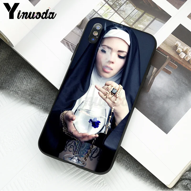 A4 Yinuoda Sister nun TPU Мягкий силиконовый черный чехол для телефона для Apple iPhone 8 7 6 6S Plus X XS MAX 5 5S SE XR Чехол для мобильного телефона - Цвет: A4