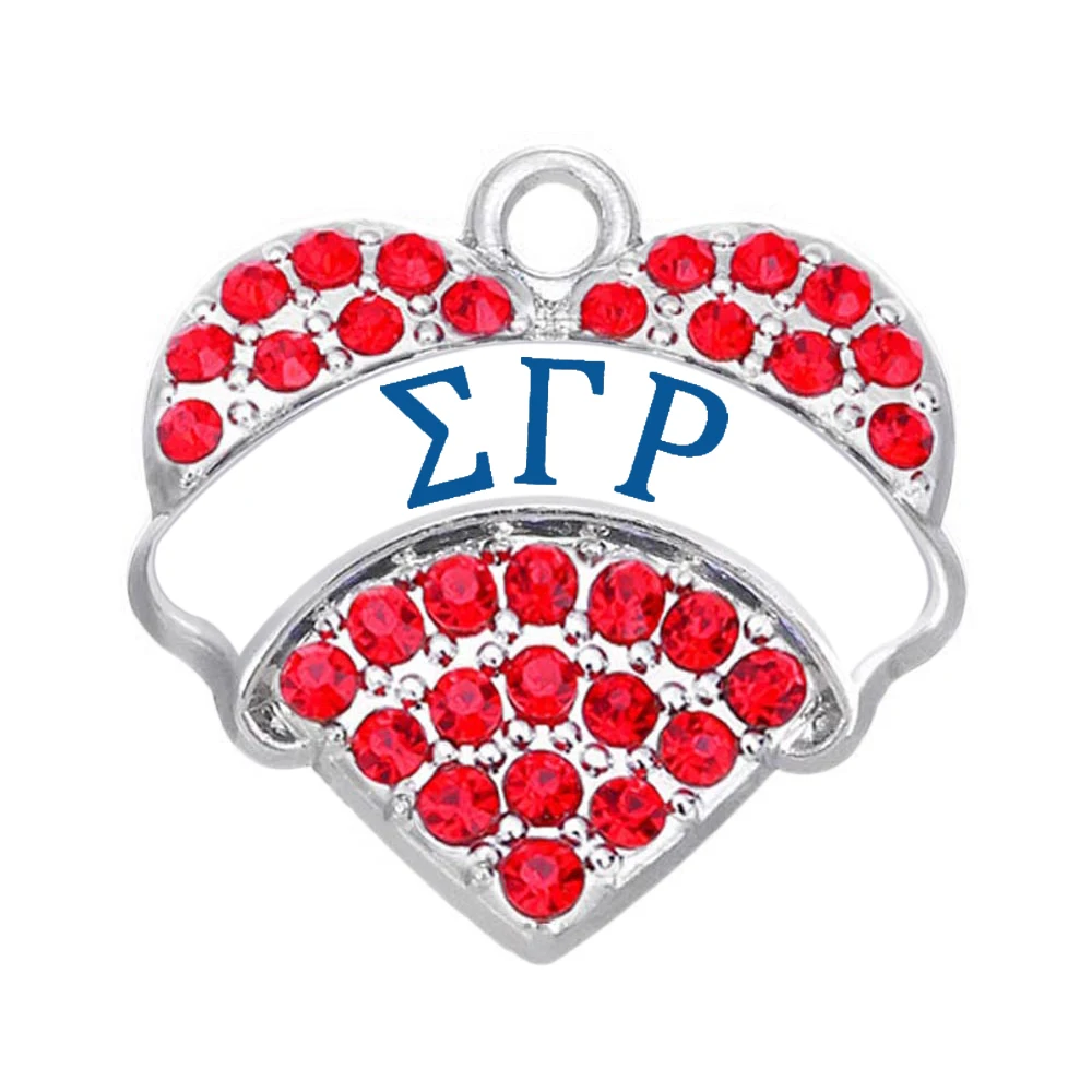 Студенческий сувенир братство греческая буква Кристалл Стразы сердце Sigma Gamma Rho