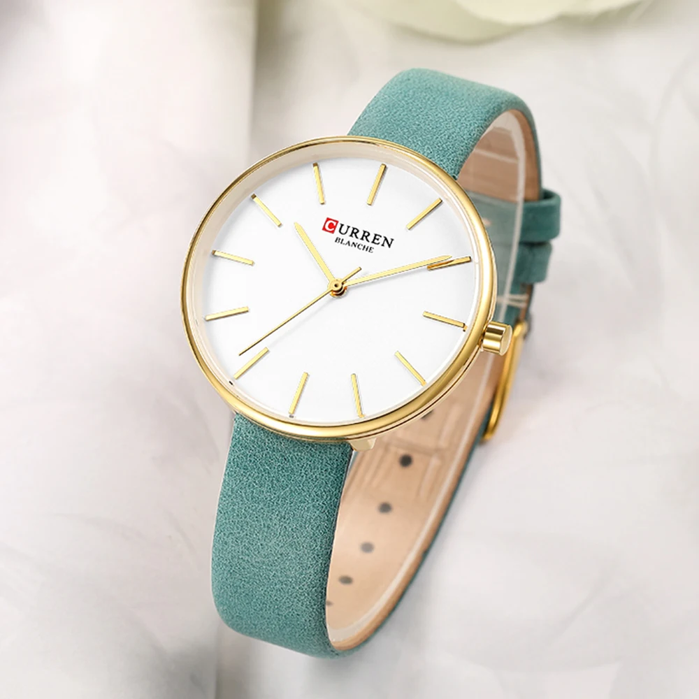 CURREN простые кожаные аналоговые кварцевые женские часы Montre Femme новые часы под платье женские наручные часы женские модные повседневные часы