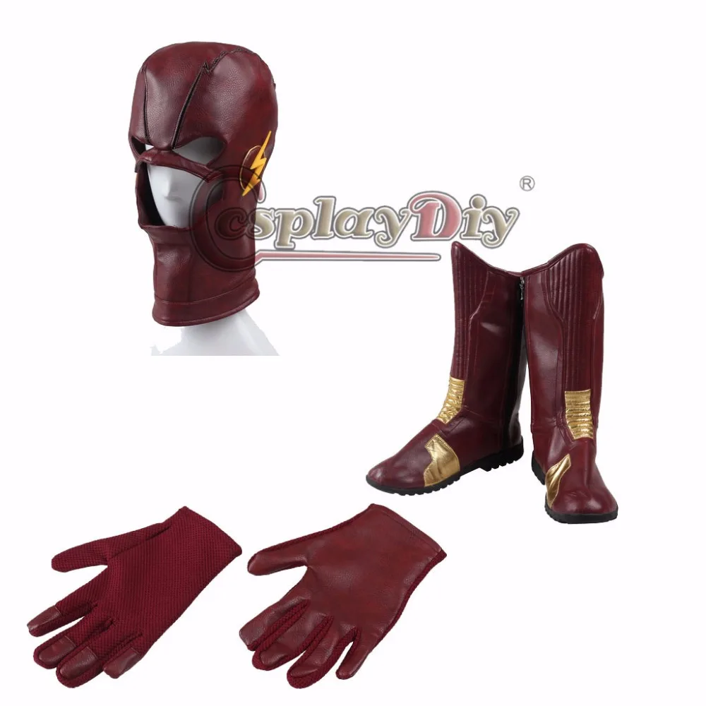 Cosplaydiy The Flash( First Seacon) Barry Allen Cosplay Costume Adult Men's Halloween Cosplay Outfit Custom Made