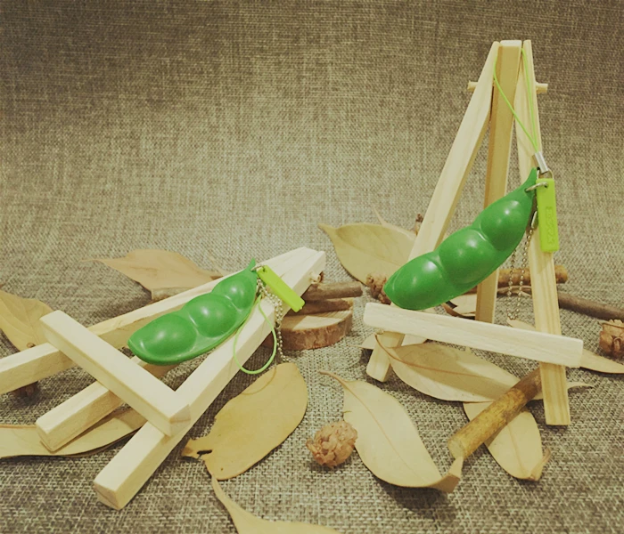 Креативный экструзионный горох бобов Сои Edamame стресс игрушка для снятия стресса брелок милый забавный брелок кольцо пати Подарочная сумка Подвески-безделушки